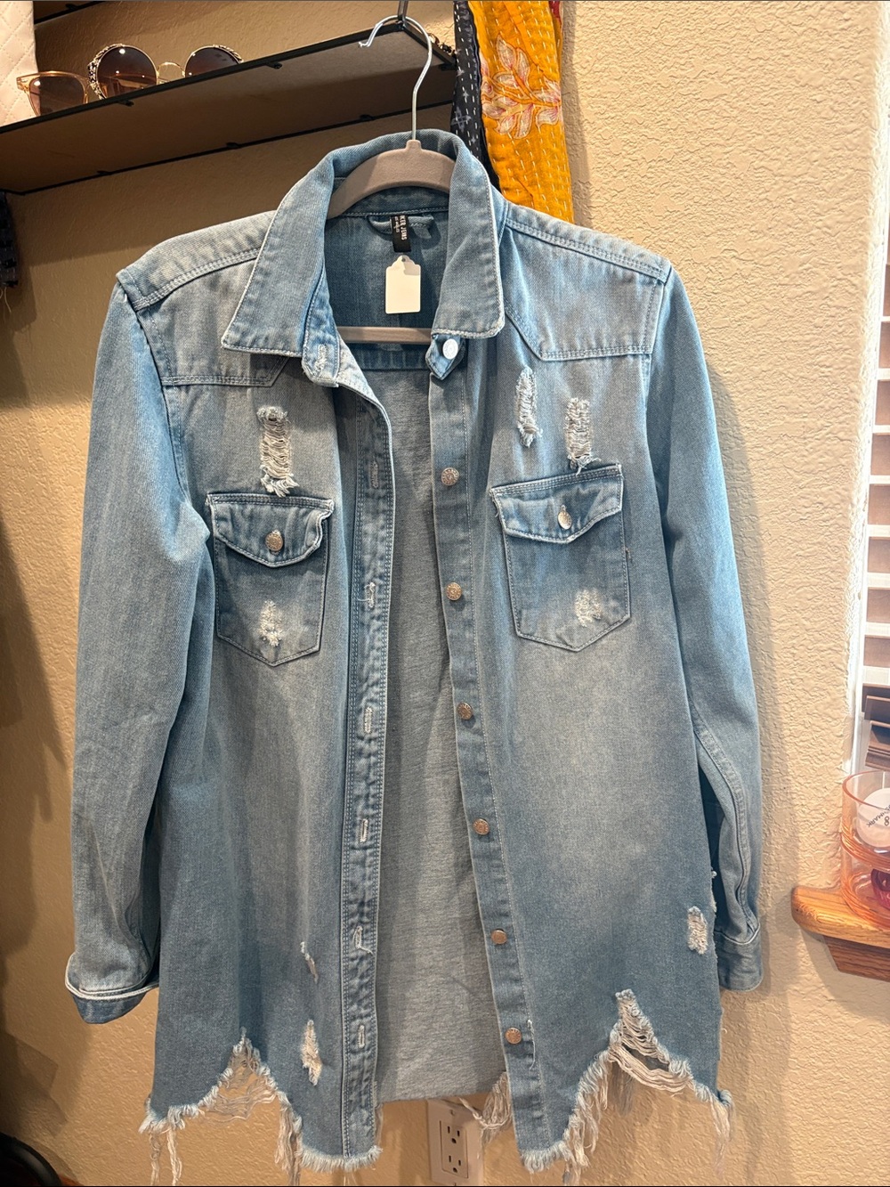 Denim Shacket Distressed NWT by Parker Jeans